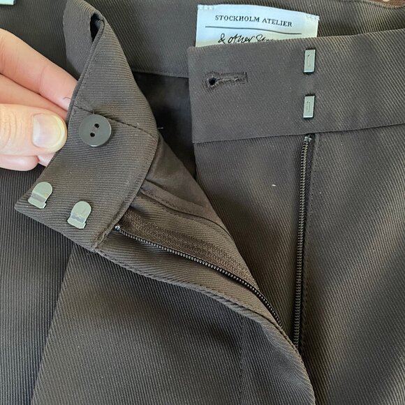 & Other Stories Tapered Cuff Trousers in Brown - Picture 6 of 7